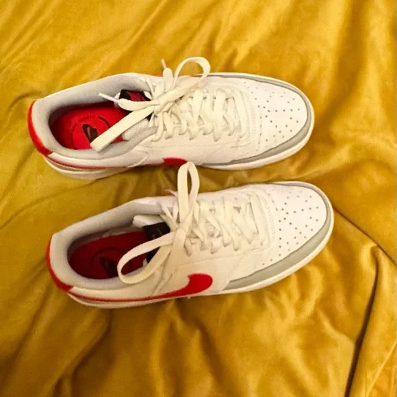 Nike Red and White and Gray Low-Top Sneakers - Picture 2 of 4